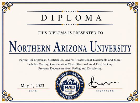 Diploma cover with Northern Arizona University logo and text