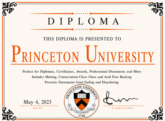 Diploma cover with Princeton University logo and text
