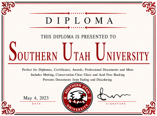 Diploma cover with 'Southern Utah University' logo and text