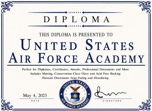 Diploma holder with United States Air Force Academy logo and text
