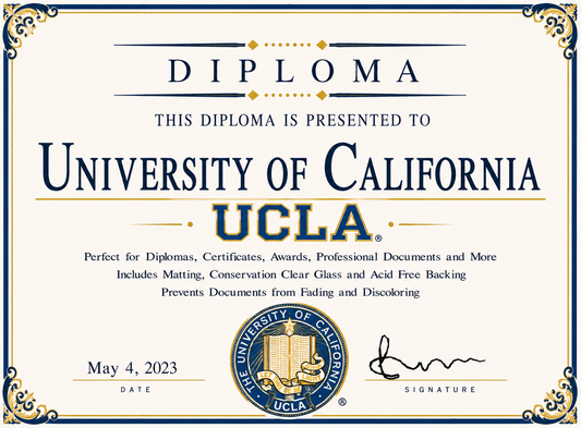 Diploma cover with UCLA logo and text